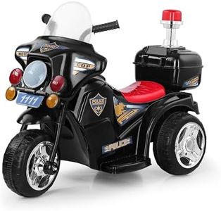 Baby Go Electric Bike for Kids | Police Bike | Music | LED Lights | Storage Box | Rechargeable 6V Battery, 60+ Minutes Playtime | Ride on Bike for Boys and Girls 1-4years | Black