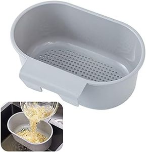 Kitchen Sink Drain Strainer Basket Compost Corner Sink Swan Strainer Basket Hanging Sink Corner Colander Triangle Multifunction Kitchen Sink Food Catcher Basket Waste Filter Wash Fruit(Grey)