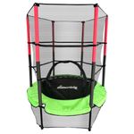 GALACTICA NEW Mini Trampoline | 4.5FT 55" with Safety Net Enclosure | Indoor Outdoor Children’s Activity Junior Trampoline - Green