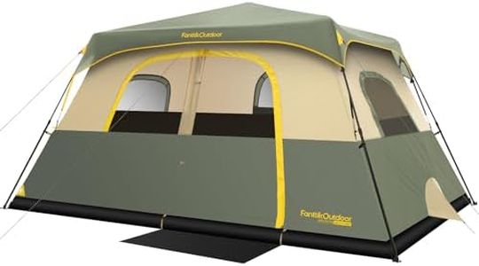 FanttikOutdoor Zeta C8 Pro Camping Tent 8 Person Instant Cabin Tent Setup in 60 Seconds with Rainfly & Windproof Portable with Carry Bag for Family Camping & Hiking, Upgraded Ventilation, Green