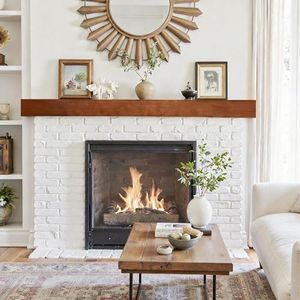 Avowzenithomey Fireplace Mantel 60inch - Solid Wood Mantel Shelf with Hidden Brackets | Floating Mantle Shelves Decor for Wall, Bedroom, TV, Livingroom (Walnut, 72)