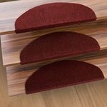 casa pura Stair Carpet Pads - Stair Treads | Adhesive Stair Pads | Non-Slip Stair Covers | Durable Polypropylene edging | Red, 15 Piece Set (23 x 65 cm)