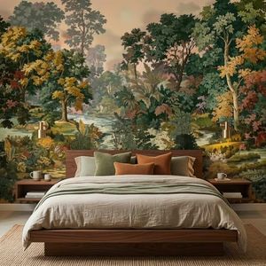 Forest Wallpaper Peel and Stick Tropical Jungle Lanscape Self Adhesive Wall Mural for Bedroom Livingroom Bathroom