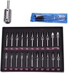 Tattoo Tips Stainless Steel Tubes Kits,New Star Tattoo 22pcs Assorted Tattoo Stainless Steel Tip Kit with 1 pc Stainless Steel Tattoo Machine Tube Handle Grips,Cleaning Brush,and Tattoo Allen Wrench l