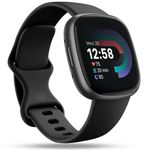 Getino Compatible with Fitbit Versa 4 Bands/Versa 3 Bands & Fitbit Sense Bands/Sense 2 Bands for Women Men, Soft Sport Strap Accessories for Fitbit Versa 4/Sense 2/Versa 3/Sense SmartWatch,Large Black