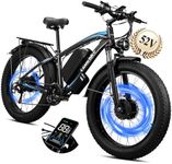 Qianchice 3000W Peak 52V Dual Motor Electric Bike for Adults, 37 MPH 80 Miles 23AH Battery E-bicycle, Hydraulic Disc Brake 26 inch Fat Tire Electric Bike 21 Speed Cruise All Terrain Moped Style E Bike