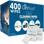 Care Touch Glasses Wipes, 400ct - Lens Cleaning Wipes for Eyeglasses, Eyeglass Individually Wrapped, Cleaner Lenses Glasses&Optical Lens, Disposable