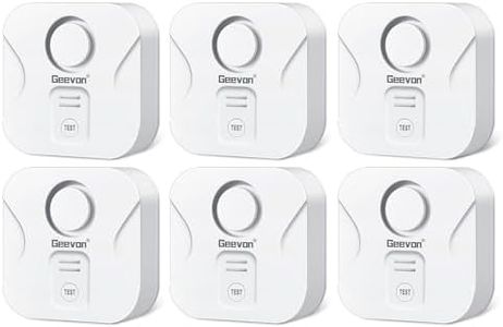 Geevon 10 Pack Water Leak Detectors for Home, 100dB Loud Water Alarm Sensor Leak Detection with Drip Alert for Basements, Laundry Rooms, Kitchen, IP56 Waterproof(Battery Included)