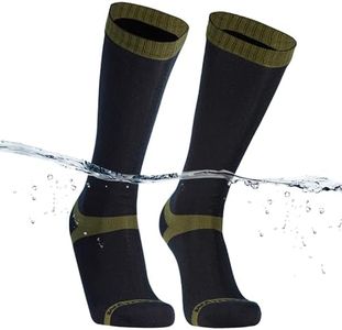 Dexshell Waterproof & Breathable Hiking/Trekking Socks Black/Green/Olive Green Stripe Medium