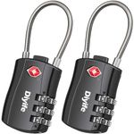 Diyife TSA Luggage Locks, [2 Pack] 3-Digit Security Suitcase Locks, Combination Padlock for Suitcases Flexible Cable Travel Lock, TSA Approved Luggage Locks for Suitcases Travel Luggage Bag Case