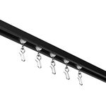 EverTrack Curtain Track - Ceiling Mounted Curtain Rail for Curtains, Drapes, and Room Dividers - USA Made - Large (20 Feet), Jet Black