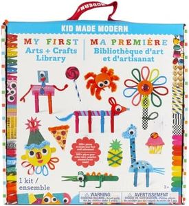 Kid Made Modern My First Arts & Crafts Set for Kids Ages 3 4 5 6 7 8+ - Ideal Preschool Craft Kits for Boys & Girls Toddler - 200+ Pieces Bulk Craft Supplies & Materials Kit for Fun Art Projects