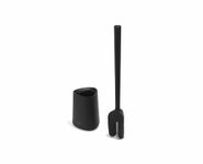 Joseph Joseph Flex 360 Lite Silicone Toilet Brush & Holder, 360 Clean, Anti-Drip, Replaceable Head, Black