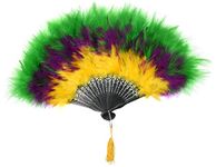 Marabou Feather Flapper Hand Fan - Mardigras Folding Fan Dance Wedding Home Decor