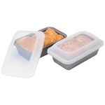 2 PC Silicone Replacement Lids for Amazon Basics Loaf Pan, Transparent Storage Cover Lids for Baking Pan, Bread Pan Lids for Homemade Bread, Microwave Freezer Dishwasher Safe (Bread Pan NOT Included)