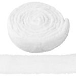 Lusofie Christmas Fur Trim White Faux Fur Ribbon Trim White Fur Fabric Roll for Garland Wreath Bows Santa Costume Sewing Christmas Tree Decor(1.97inch x 3 Yards)