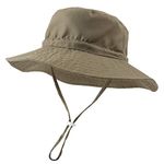 PEECABE Baby Sun Hat Summer Sun Protection Toddler Bucket Hat Wide Brim Adjustable Chin-Strap Beach Cap (Army Green, S/6-24 Months)