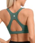 RUNNING GIRL Sports Bras for Women High Support,Moulded Cup Racerback High Impact Workout Crop Tops for Women Large Bust(WX2997 Ash Green L)