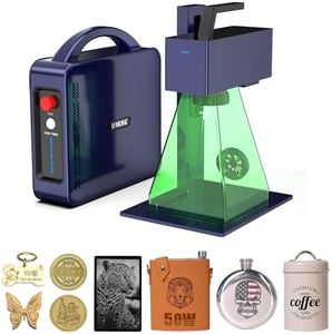 GWEIKE G2 Max 50W Fiber Laser Engraver with 3D & Deep Engraving, 15000mm/s Fast Laser Engraver Machine, 150x150mm Working Area, 0.001mm Laser Marking Machine for Jewelry, Metal, Leather, Dog Tags