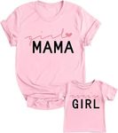 Mommy and Me Outfits Matching Mommy and Daughter Shirt Girl Mom Shirt Cute Summer Family Clothes Pink