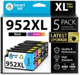 Smart Ink Compatible Ink Cartridge Replacement for HP 952 XL 952XL 5 Pack Advanced Chip Technology to use with OfficeJet 8702 OfficeJet Pro 8216 7720 7740 8210 8730 8710 8727 8715 8728 8720 8725 8732M