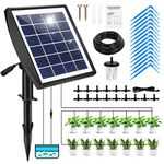 Drip Irrigation System Solar Automatic Drip Irrigation Kit for Potted Plants Support 15Pots 6Timing Modes Plant Watering Devices Easy DIY Vacation Automatic Plant Waterer Indoor Balcony Outdoor Garden