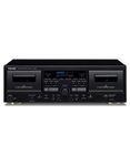 Teac W-1200-B W-1200(B) Double Cassette Deck (Recording/Playback, Microphone Input, USB Output for Digital Recording to PC/Mac, Conference Transcripts) Black, 14.5 cm*43.5 cm*28.58 cm