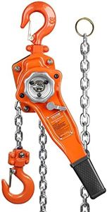 Happybuy 1-1/2 Ton Lift Lever Block Chain Hoist 5Feet Come Along Puller Lift Hoist