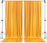 AK TRADING CO. 10 feet x 8 feet IFR Polyester Backdrop Drapes Curtains Panels with Rod Pockets - Wedding Ceremony Party Home Window Decorations - Marigold