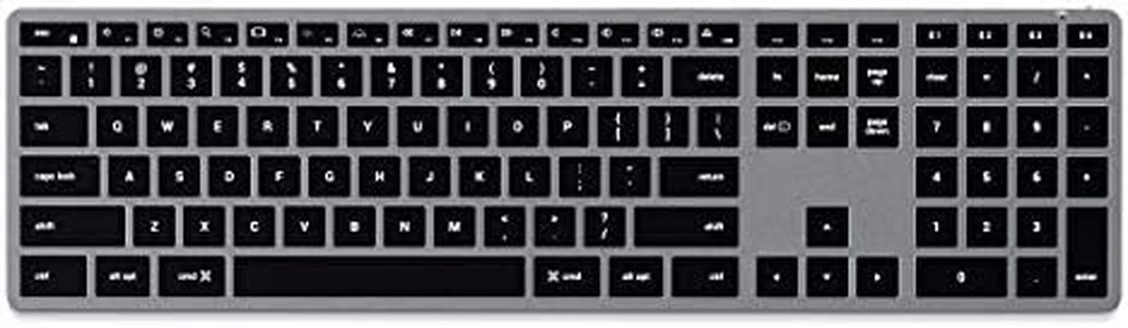 Satechi Slim X3 Bluetooth Backlit Keyboard with Numeric Keypad – Illuminated Keys & Multi-Device Sync – for M2/ M1 MacBook Pro/Air, M2/ M1 iPad Pro/Air, M2 Mac Mini, iMac M1 (Space Grey)