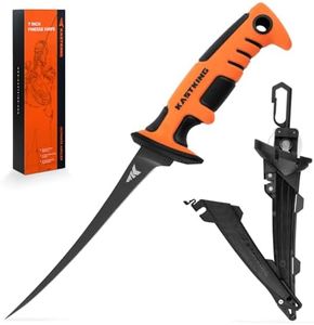 KastKing Ultimate Angler 7" Finesse Fillet Knife, Ultra-thin Flexible Blade, Razor Sharp Corrosion-resistant Vanadium Stainless Steel Fishing Knife, Includes Sheath with Sharpener & Carabiner