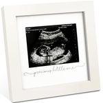 Baby Sonogram Picture Frame - Modern Ultrasound Frame for Mom to Be - Pregnancy Announcement Sonogram Photo Frames - Gender Reveal for Expecting Parents - First Time Dad Gifts (Alpine White)