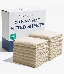 Bulk Case Pack of 20 Fitted Sheets - (20) King Size Fitted Sheets with Deep Pockets - Wholesale Bulk Bedding for Hotels, Spas & Airbnbs - Breathable & Cooling - Soft and Wrinkle Free - (King, Wheat)