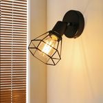 LTBLIGHT LED Track Lighting Kit, 1-Light Adjustable Ceiling Light Fixtures, Black Metal Wire Cage Farmhouse Light Fixtures for Kitchen, Bedroom, Hallway, E26 Base, Bulbs Not Included