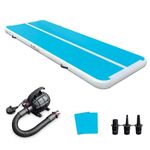 3M/4M Air Gymnastics Track Tumbling Mat Inflatable Gymnastics Mat with Electric Air Pump, Inflatable Tumble Track Gym Mat for Home Use/Training/Cheerleading/Yoga/Water Fun (3m Blue)