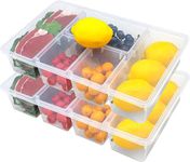 UCRAVO 1pcs Daiosportswear Clearance Divided Tray with Lid Sealed Sectioned Fruit Snack Serving Platter Vegetable Storage with 5 Compartments Snackle Box Charrie Container Fridge Organizer…