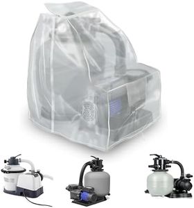 IndigoTempest9 Sand Filter Pump Cover for INTEX, Above Ground Pool Pump Cover, Sand Pool Filters Cover, Semi Transparent Frosted PVC