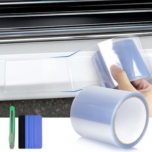 Arespark Car Door Edge Guard Protection Clear Vinyl Wrap Universal Door Sill Guard Anti-Collision Ratch-Resistant Protection Film, Transparent Paint Protection Vinyl Roll with Free Tools(4in x 30ft)