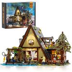 FUNWHOLE A-Frame Cabin Lighting Building Bricks Set - 2061 PCS Adult Construction Building Model Set for Adults and Teen