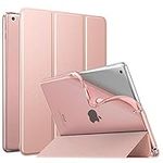 MoKo Case Fit New iPad 9th/8th/7th Generation 10.2-inch (2021/2020/2019), Slim Lightweight Smart Shell Stand Cover with Translucent TPU Frosted Back Protector, with Auto Wake/Sleep, Rose Gold