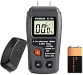 Mengshen Digital Wood Moisture Meter, Pin-Type Firewood Humidity Water Leak Detector Tester LCD Display for Logs Concrete Plaster Wall Brick Paper Floor (Battery Included)