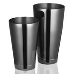 ETENS Boston Cocktail Shaker Black, Cocktail Shaker Tins Weighted, Bar Shaker Set Bartender Shakers for Bartending - Martini Shaker Stainless Steel Drink Mixer | Bar Tools Metal Shaking Tin | Gunmetal