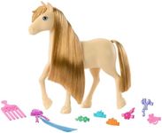 Barbie Horse & Accessories, Toys from Barbie Mysteries: The Great Horse Chase, Extra-Long Mane for Brushing & Styling Fun (Styles May Vary)