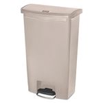 Rubbermaid Commercial Products Slim Jim Step-on Resin Front Step Waste Receptacle Bin 68 Litre Beige 1883460