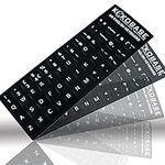 Kokobase® Qwerty English Keyboard Stickers - Self-adhesive UK British Layout Decals for Easy Language Conversion and Keyboard Renewal