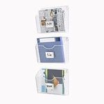 JINGWAYS Magazine Rack 3 Pockets Hanging File Organizer Metal Wire Baskets with Tag Slot Literature catalogs,Mail,Letters,Charts,brochures notebooks Holder Rack Wall Organizer for Office, Dormitory