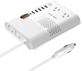 HomeJayde 300W Car Power Inverter 12V DC to 110V AC Car Adapter for Plug Outlet, Car Mounted Converter Power Inverter with Type-C Port, 4 USB Ports, QC Port, 2 AC Outlets and 2 Cigarette Lighter Ports