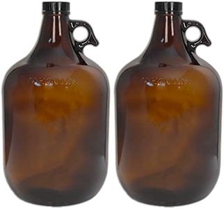 C-Store Packaging Carafe en verre ambré de 3,6 l avec bouchon de 38 mm – Lot de 2, grande taille