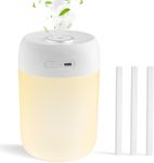 kissleaf Mini Cool Mist Air Humidifier for Bedroom with Night Light Top-Fill Quiet Operation Auto Shut-Off for Baby Nursery Office Desk Home Plants Light White