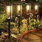 ALFIOT Solar Pathway Lights Solar Outdoor Lights Pathway Waterproof 8 Pack Upgraded Solar Walkway Landscape Lights Outdoor Driveway Lights,Auto On/Off Lights for Yard Lawn Patio (Warm White)